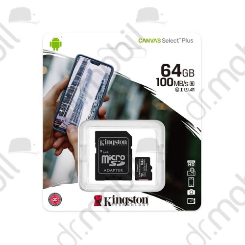 Memóriakártya 64GB MicroSDXC Card Kingston Canvas Select (Class 10, UHS-I) 1